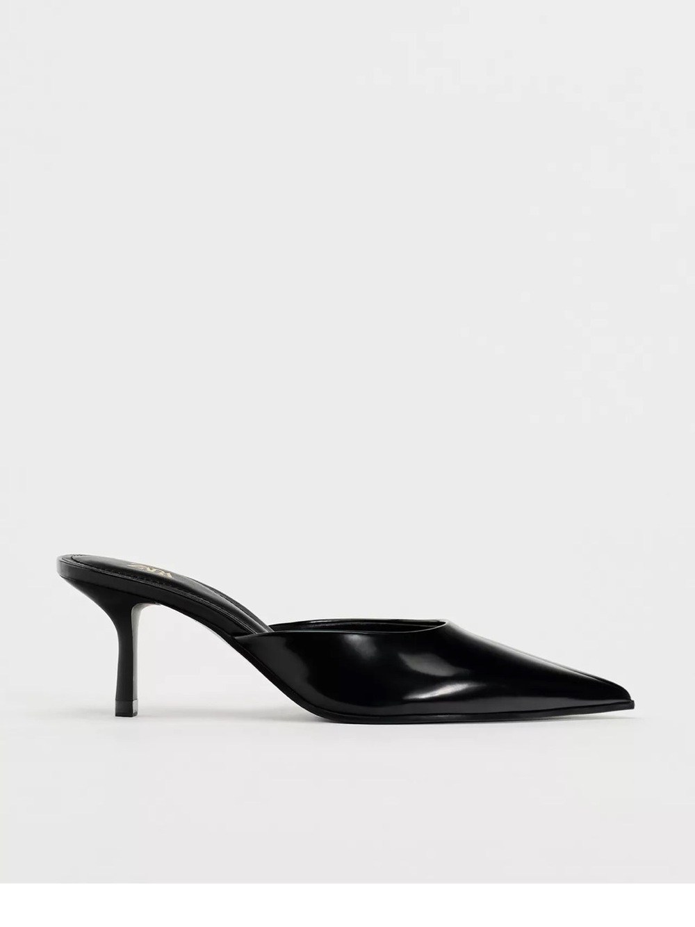 Zara Black Pointed Toe Heeled Mules